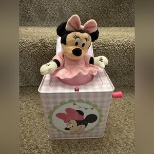 TESTED GOOD 2014 Disney Baby Minnie Mouse Jack-in-The-Box Musical Toy for Babies